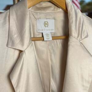 Champagne Satin Double-Breasted Blazer House of Harlow 1960 Size M